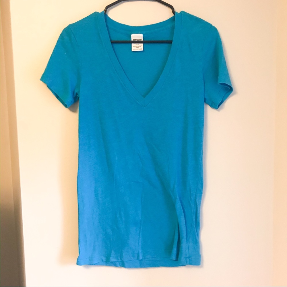 VS PINK V Neck Tee Shirt Blue